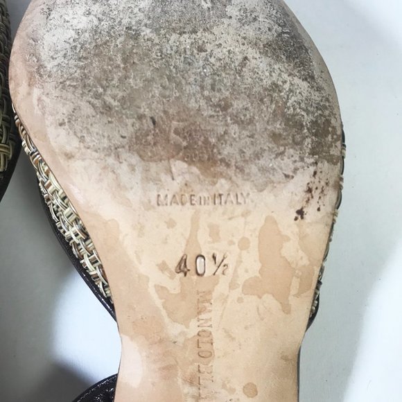 Manolo Blahnik Woven CAROLYNE Slingback Size 40.5 - Picture 7 of 7